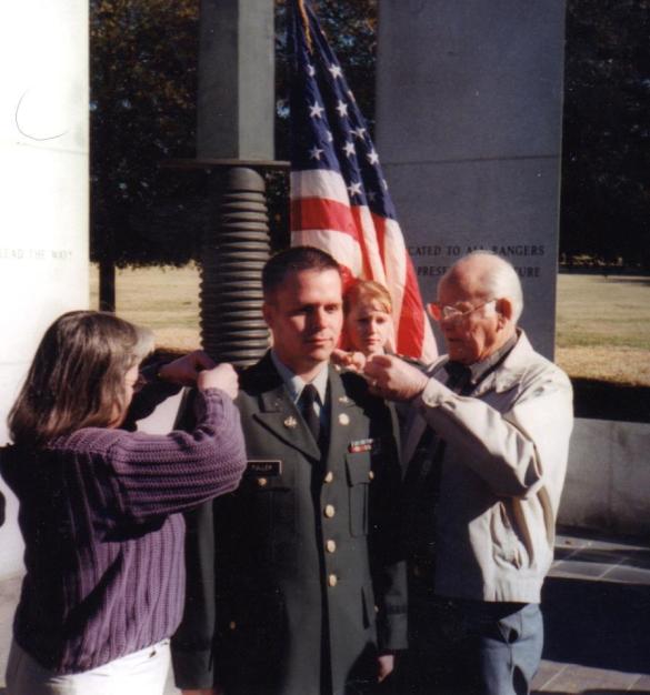 My "grandpa" is a WWII veteran and pinned on my lieutenant bars at Ft. Benning in Jan 2003. He's not really my grandpa but that's what I call him.